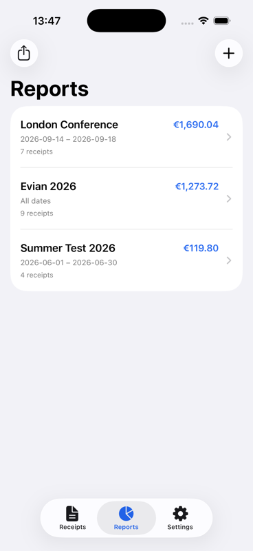 Re-Seat receipts list